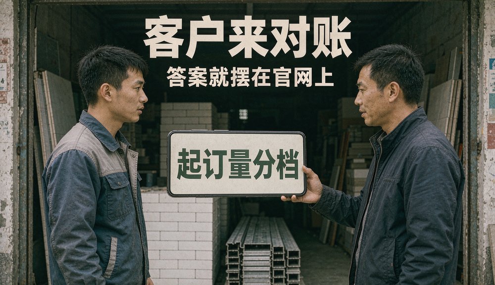 客户拿着AI的答案来对账,起订量做成分档说明