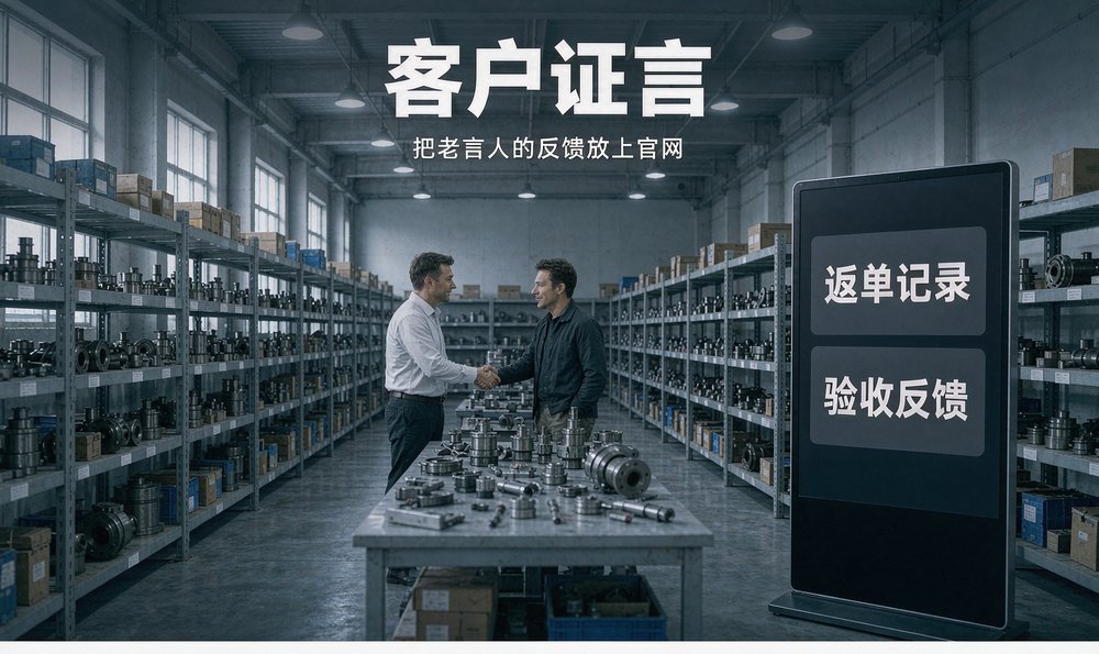 展会样品间接待老客户,客户证言整理上官网
