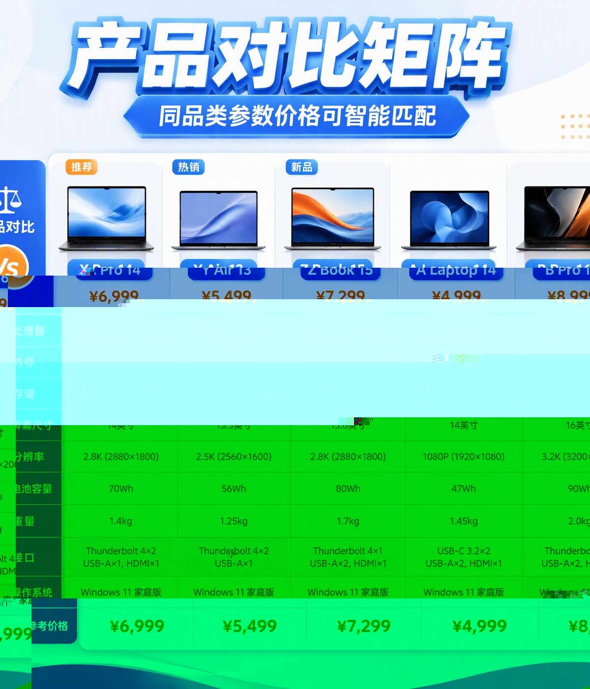 产品对比矩阵