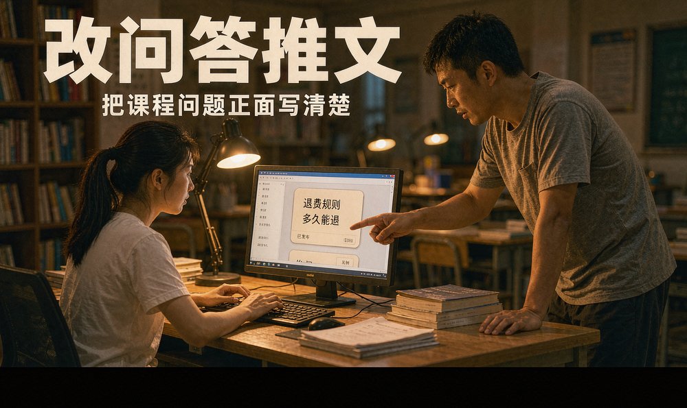 公众号改成问答式推文与课程页