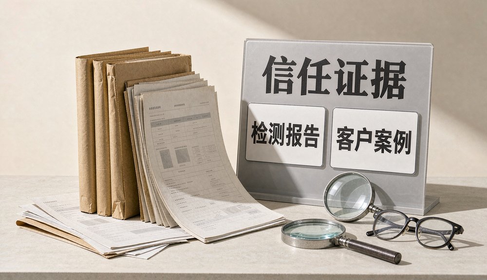 供应商的检测报告和客户案例,是AI认可的信任证据