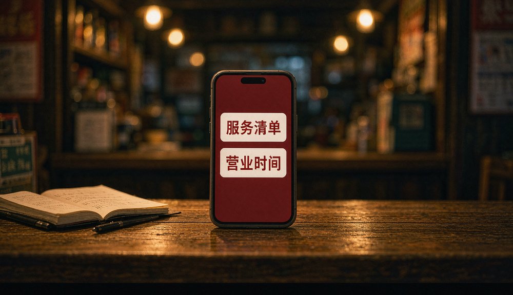 门店把服务清单和营业时间整理成AI能读的清单