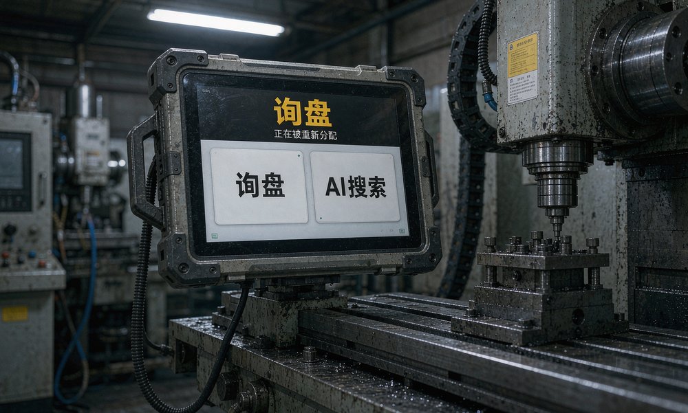车间平板上,询盘正被AI搜索重新分配