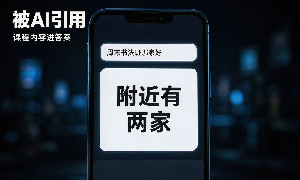 手机里搜周末书法班哪家好,AI 直接给出附近答案,课程内容进了回答