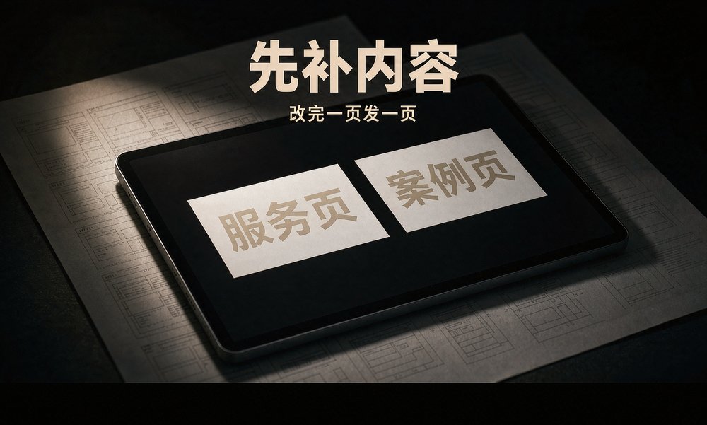 服务页与案例页先补内容,企业官网改版前的功课是一页一页补齐