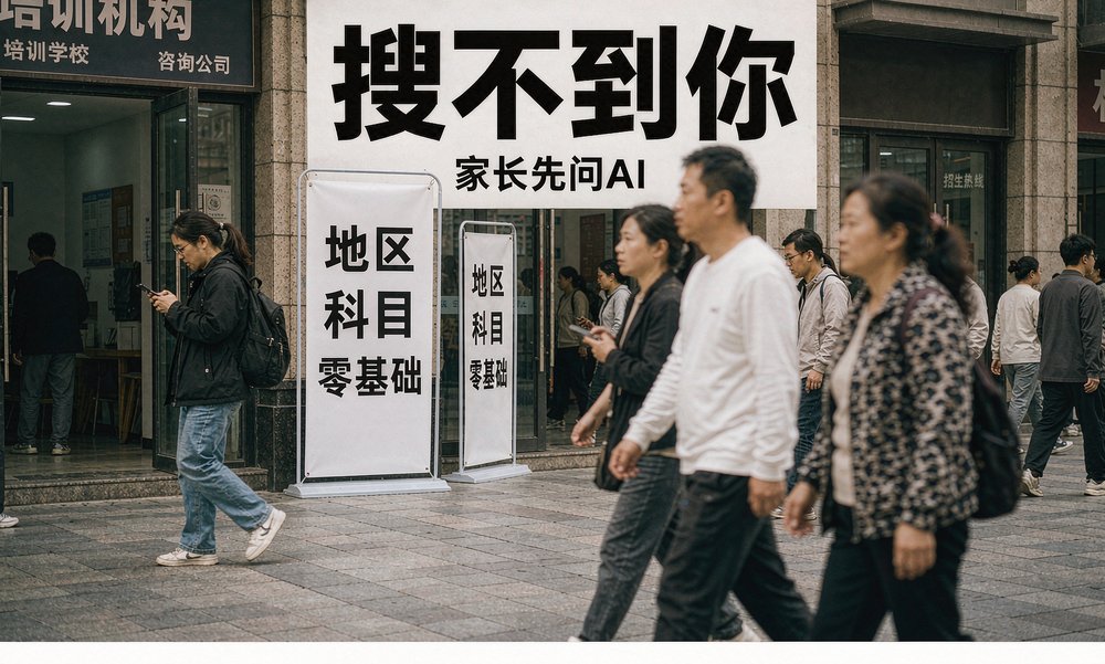 家长在培训机构门口用AI搜班,地区、科目、基础是三个关键词