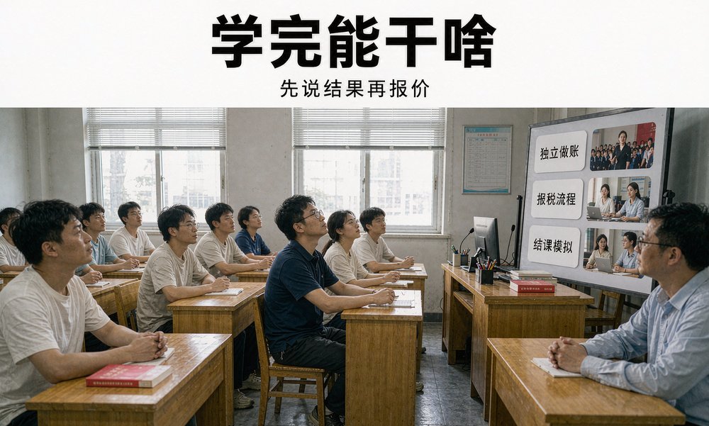 教培教室把课程拆成阶段目标贴在展示板上,家长一眼看到学完能干什么