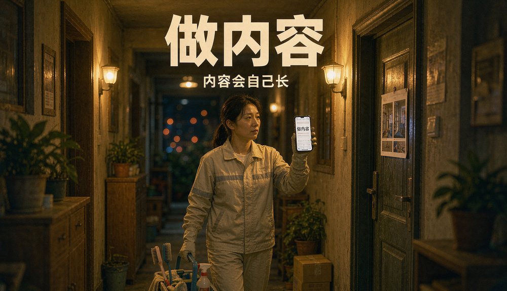 家政保洁员完成订单后在楼道里拍摄服务前后的对比素材