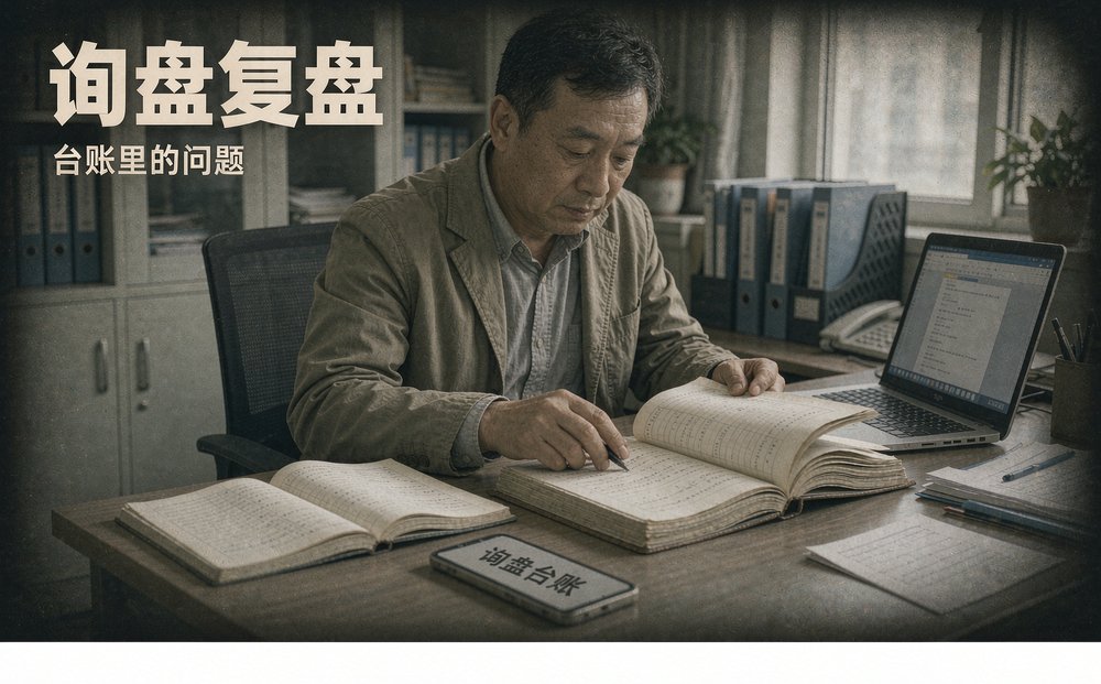 汽配出口厂的外贸业务员在办公室翻询盘台账，手机上记着询盘台账