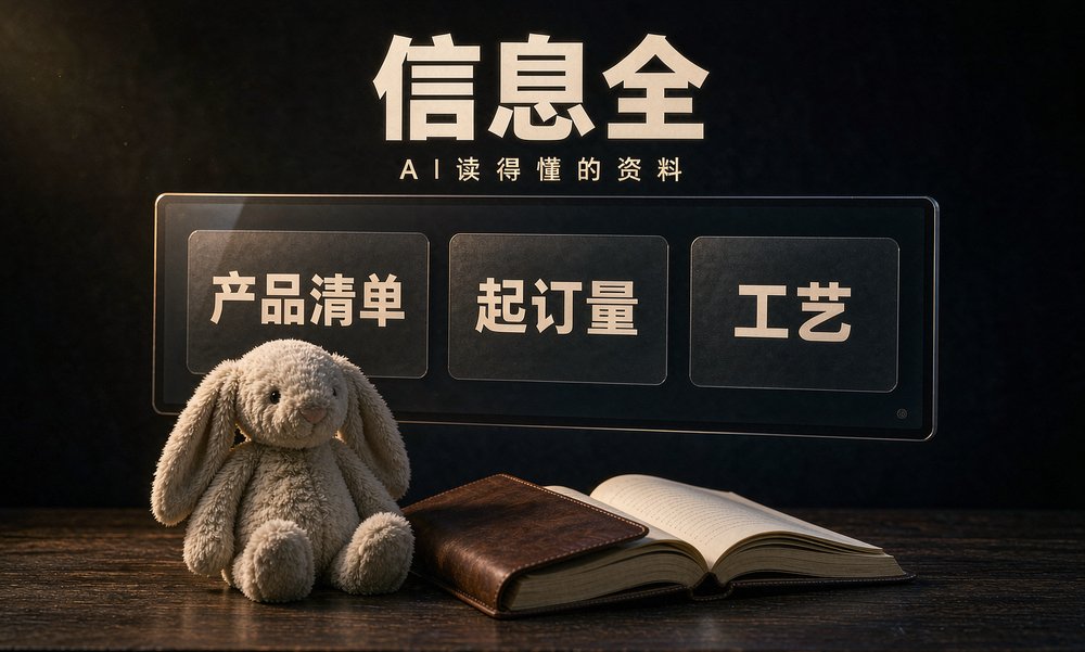 厂里整理产品清单,把起订量和工艺写全,让 AI 读得懂