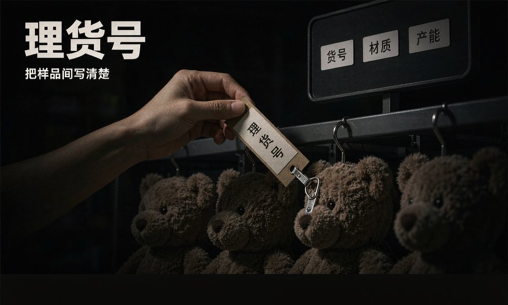 工人给毛绒玩具挂货号标签,扬州毛绒玩具产业带的样品管理慢慢规范起来