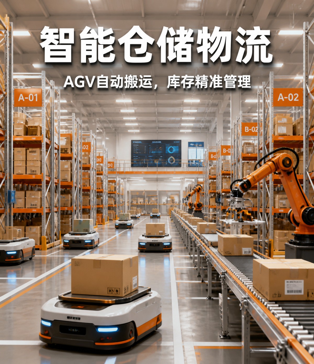 智能仓储物流 - AGV自动搬运，库存精准管理