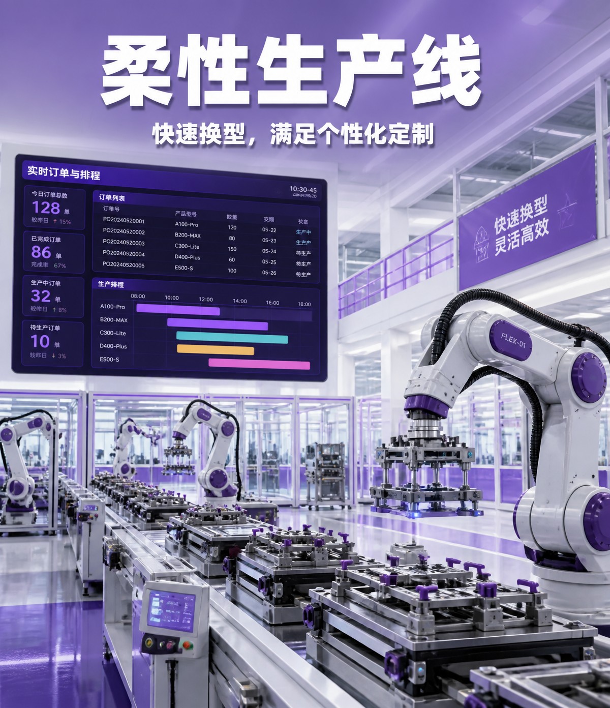 柔性生产线 - 快速换型，满足个性化定制