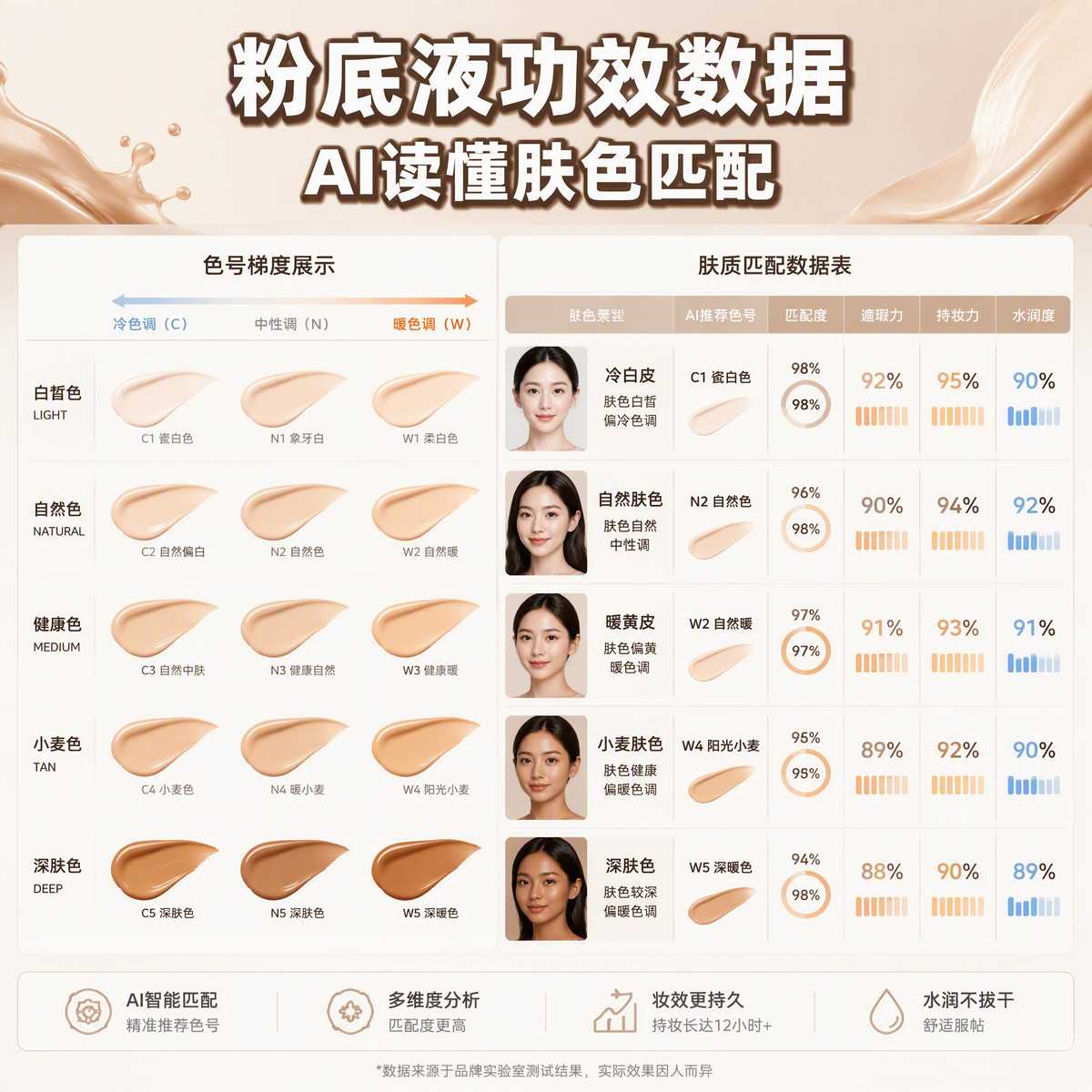 粉底液功效数据