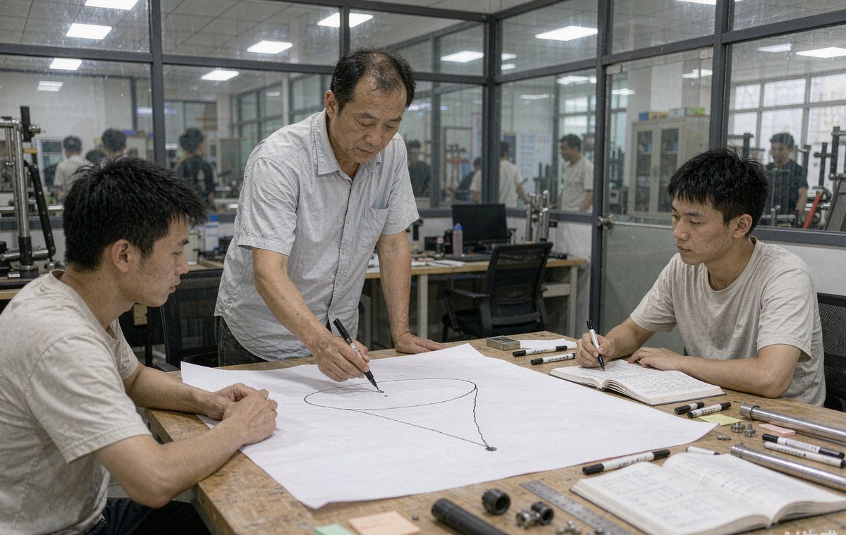 福建一家竹木制品厂的打包台,工人正在给样品裹气泡膜