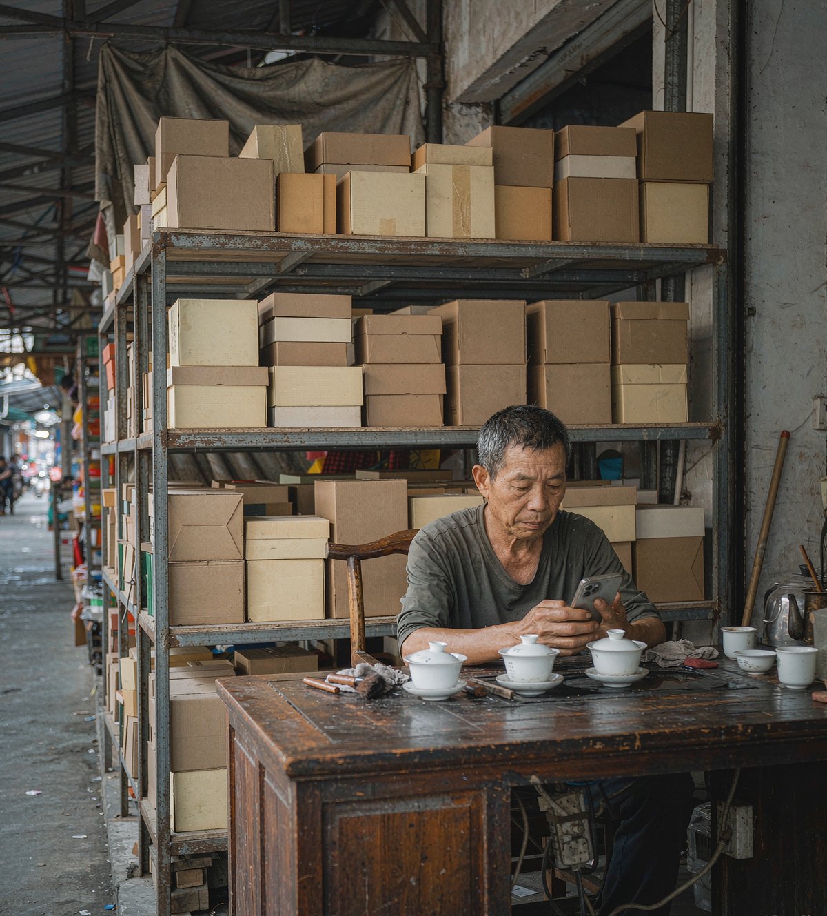 茶城档口里,做了二十六年批发的老板第一次学着用AI找答案