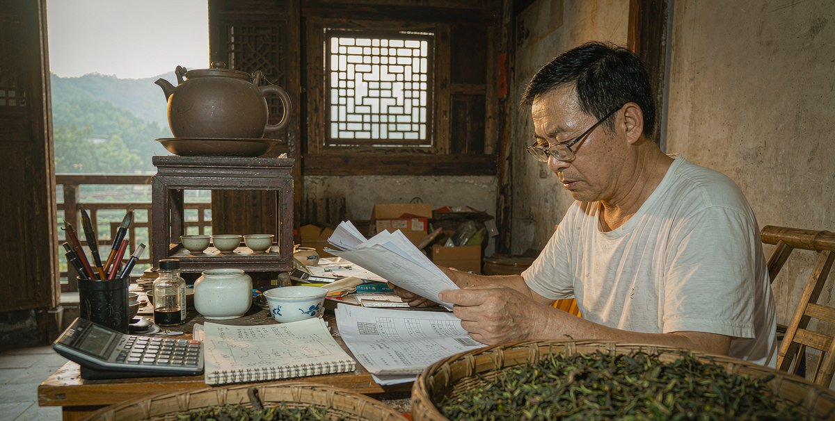 茶具仓库的货架上,一套套白瓷茶具等着发往全国