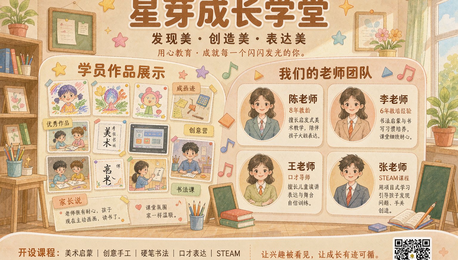 教培机构学员作品与师资展示