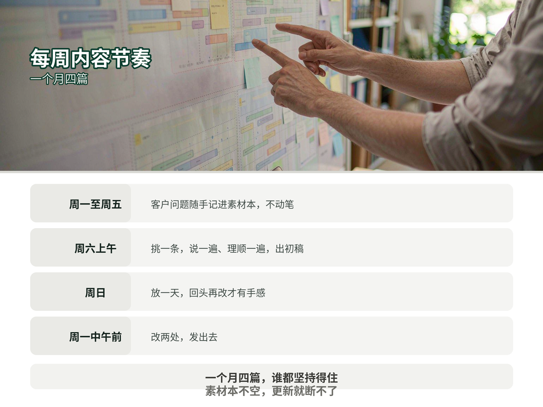 陶瓷企业每周内容节奏表