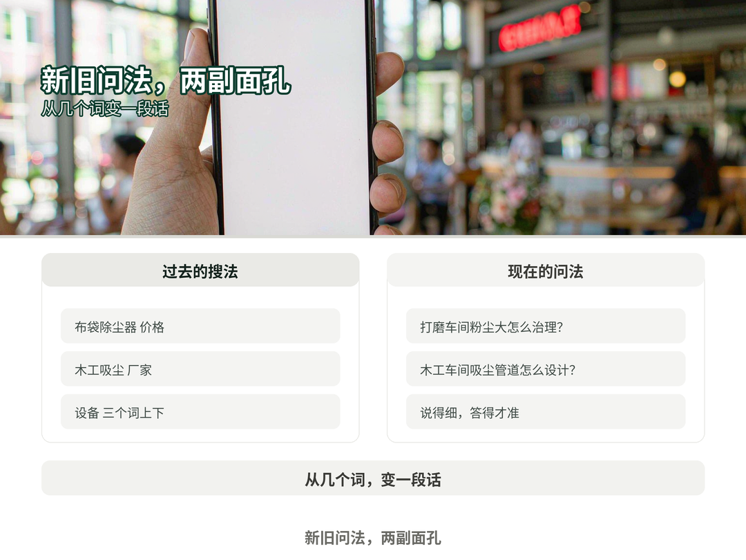 客户不再搜词,改问事