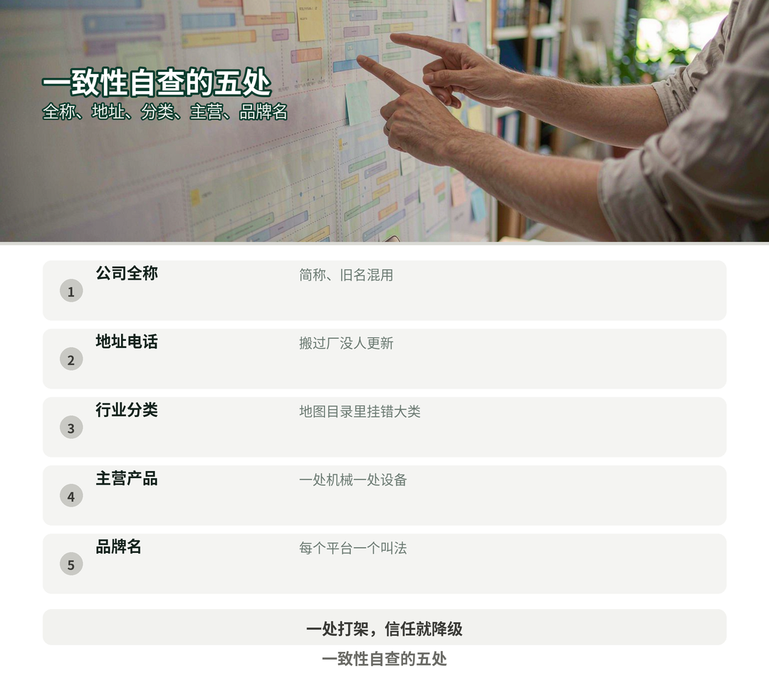 一致性自查的五处