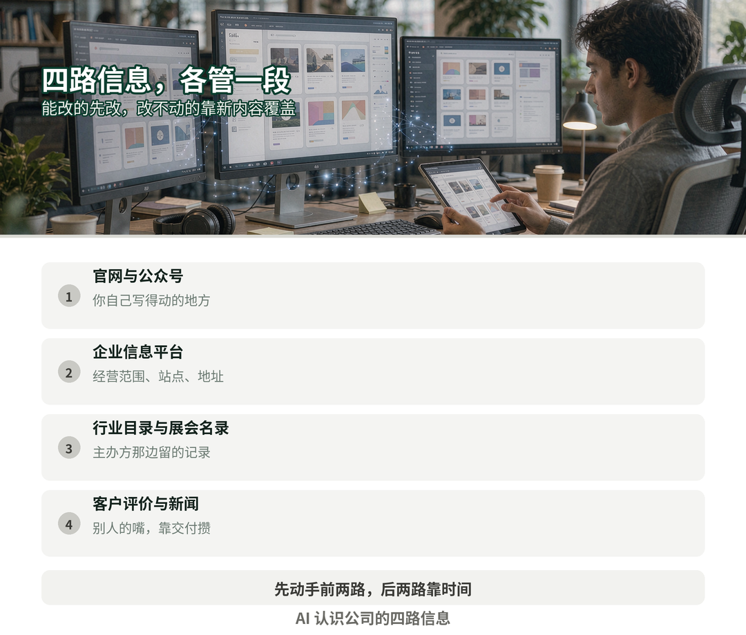 AI 认识公司的四条信息来源